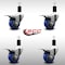 Service Caster 3'' SS Blue Poly Swivel 1-3/8'' Expanding Stem Caster Set Total Lock Brake, 4PK SCC-SSEXTTL20S314-PPUB-BLUE-138-4 - alternate 2
